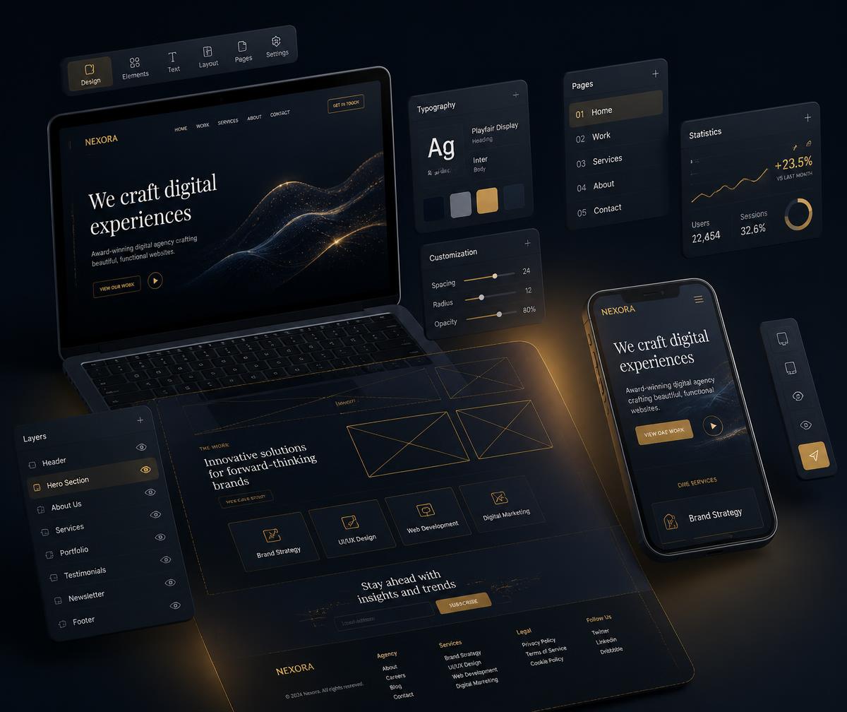 Interface de um site profissional sendo desenvolvido pela EvolutSite